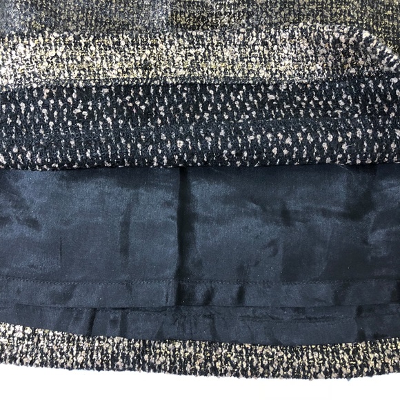LOFT Black & Gold Mesh Overlay Pencil Skirt - Picture 5 of 8